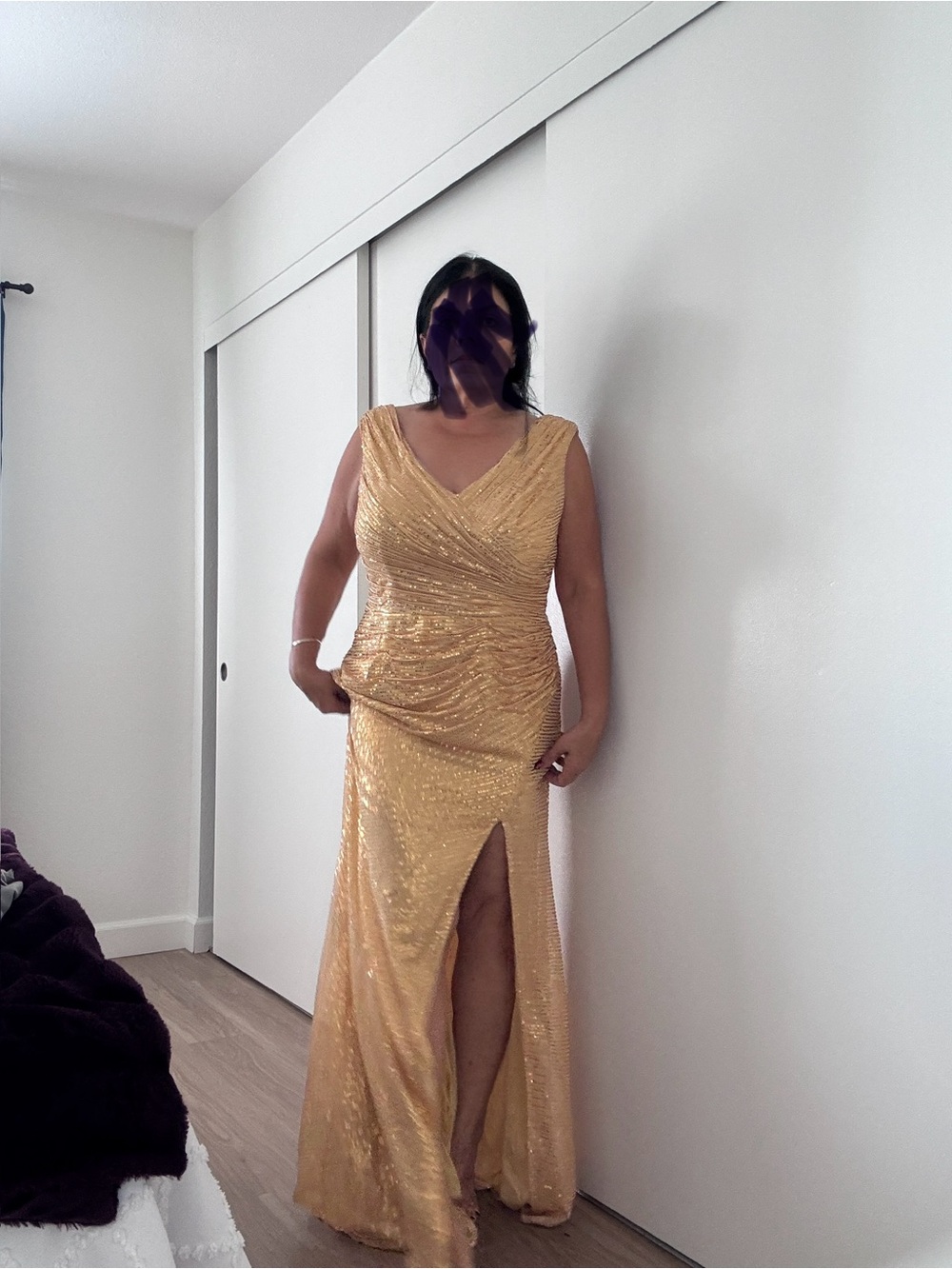 Gold Mermaid Sequins Evening Gown